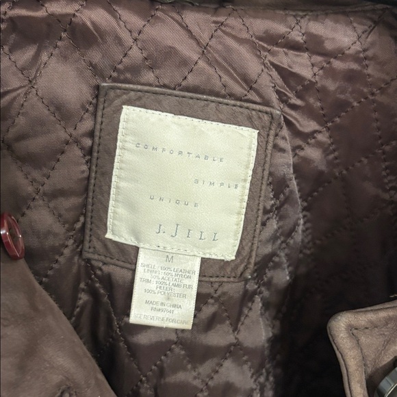J. Jill Brown leather chore coat, M - Picture 3 of 16